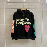 Kanye West napis Graffiti Print Plus aksamitna bluza mężczyźni polar Harajuku bluza z kapturem Hip Hop Stranger Things bluzy z kapturem 3
